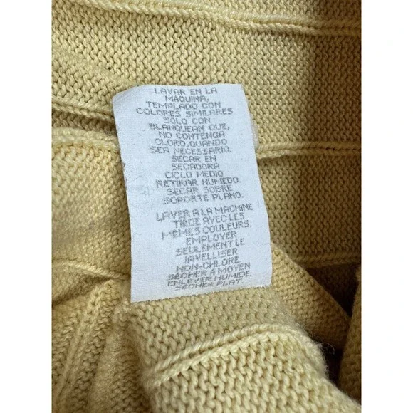 Pinnacle Embroidered Sweater Mens 2XL Yellow Golf Ribbed Cotton Knit Pullover - Picture 3 of 10